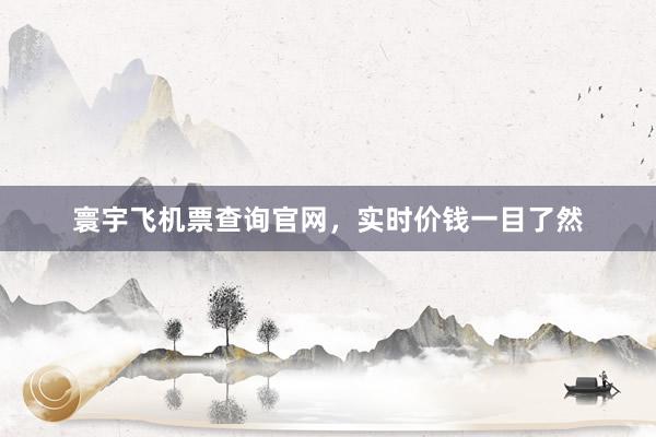 寰宇飞机票查询官网，实时价钱一目了然